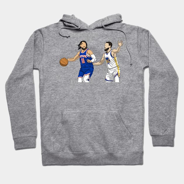 Jalen Brunson Vs Steph Curry Hoodie by Luna Illustration